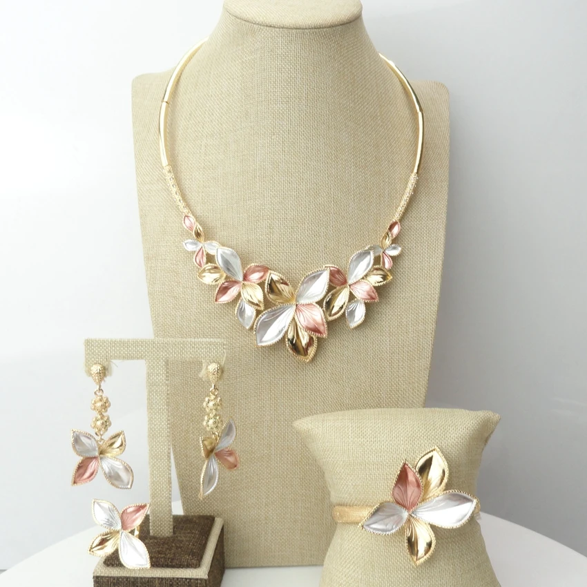 18k dubai gold plated jewelry set  fashion jewelry sets  hot sale African diamonds  FHK7004