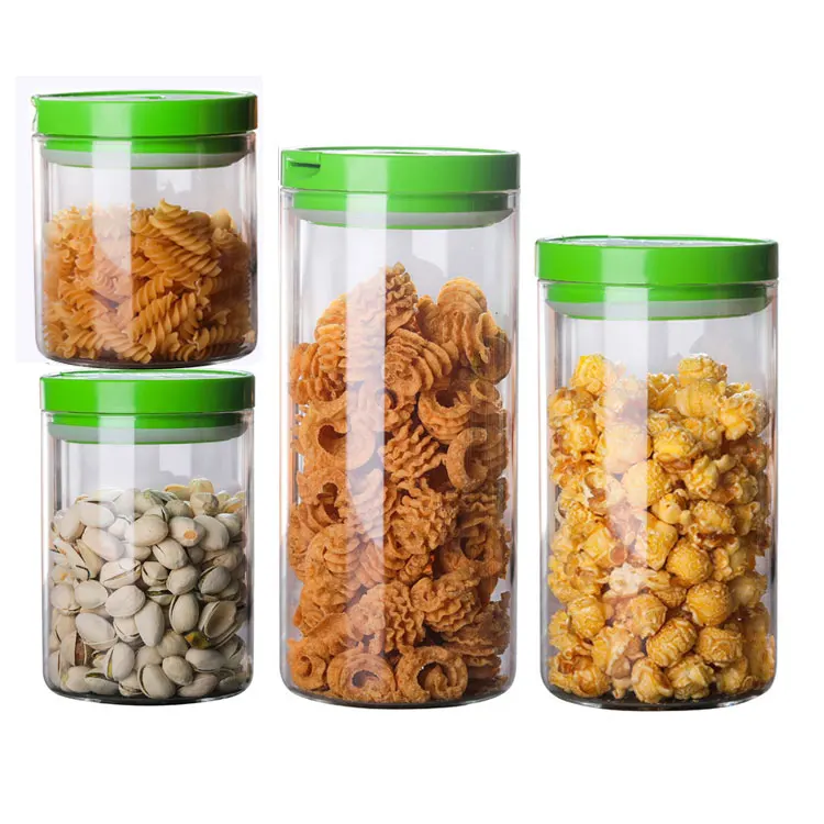 High quality food storage candy coffee beans glass canister jar high borosilicate airtight bottle glass jar