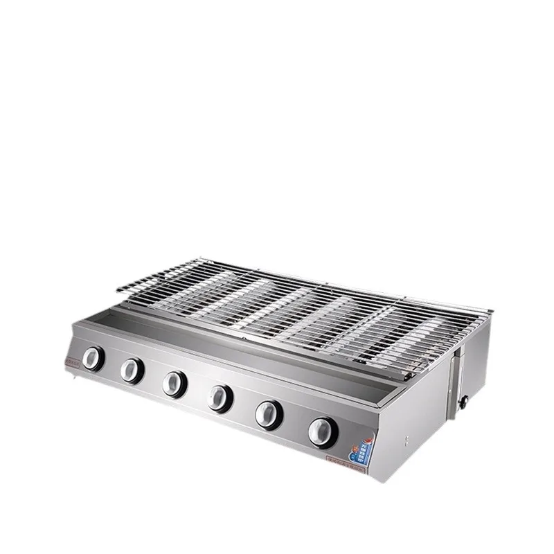 Smokeless gas grill Commercial gas liquefied gas outdoor stall barbecue skewers roast oyster gluten shashlik