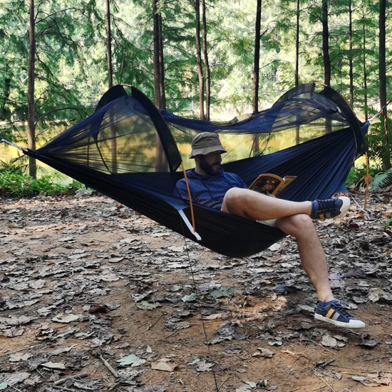 Открытый парашютный гамак дерево портативный логотип качели с москитной сеткой палатка