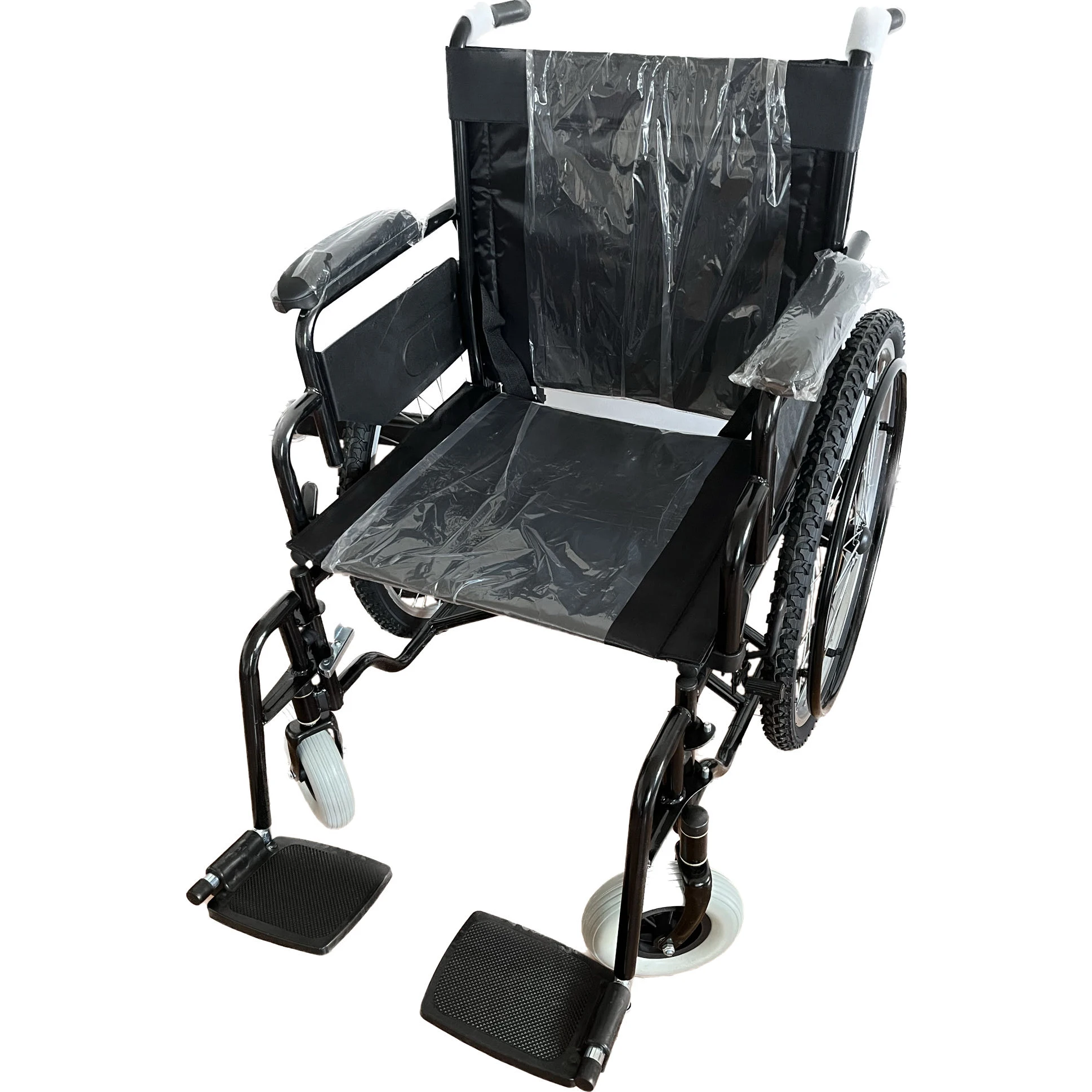 New product launched manual inflatable tire spoke wheel foldable portable wheelchair for disabled people