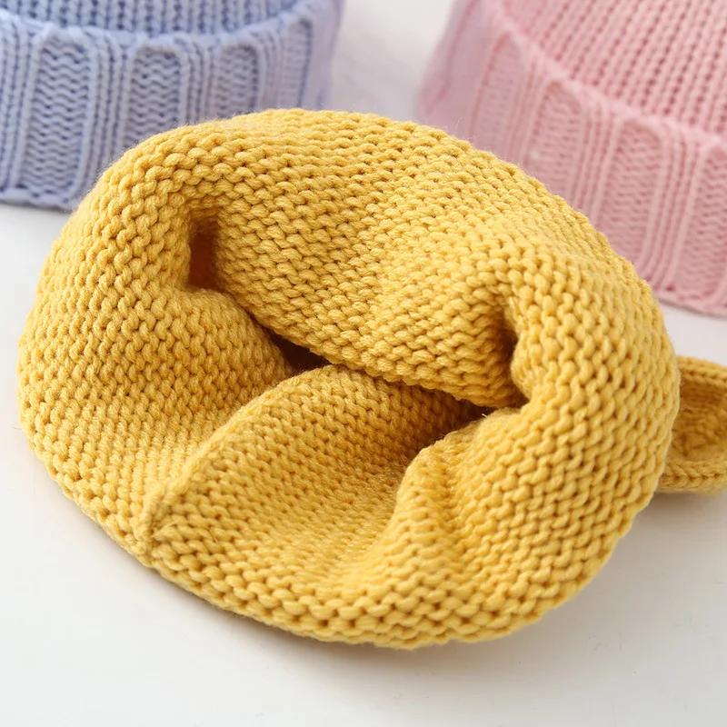 Оптовая продажа Детская Зимняя Теплая Шапка-бини с медведем