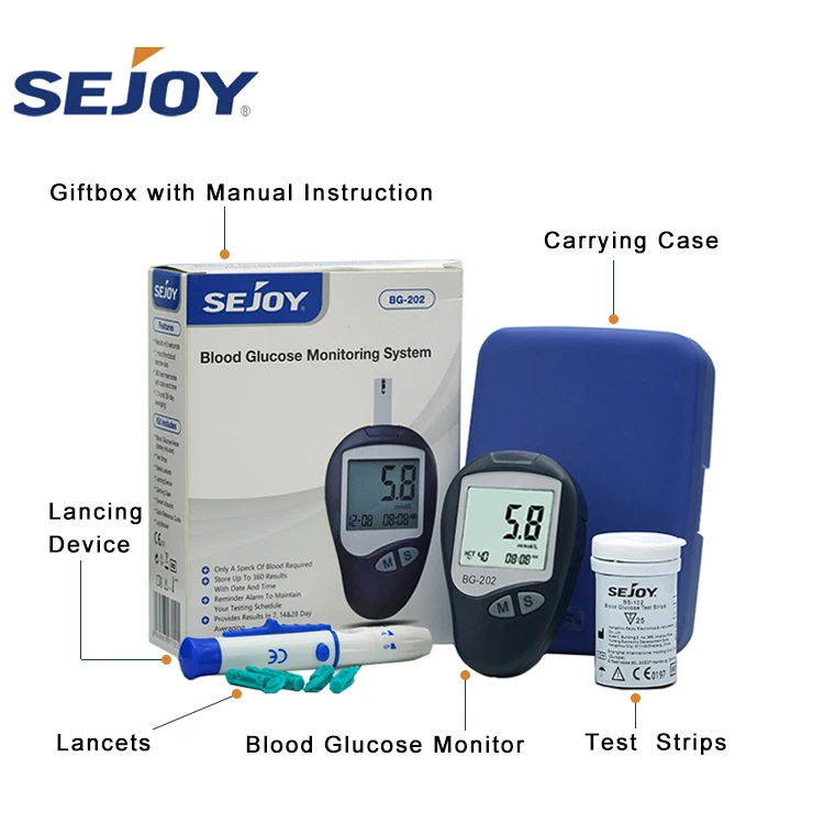 Sejoy sugar test strips code free blood glucose test strips glucometer strips