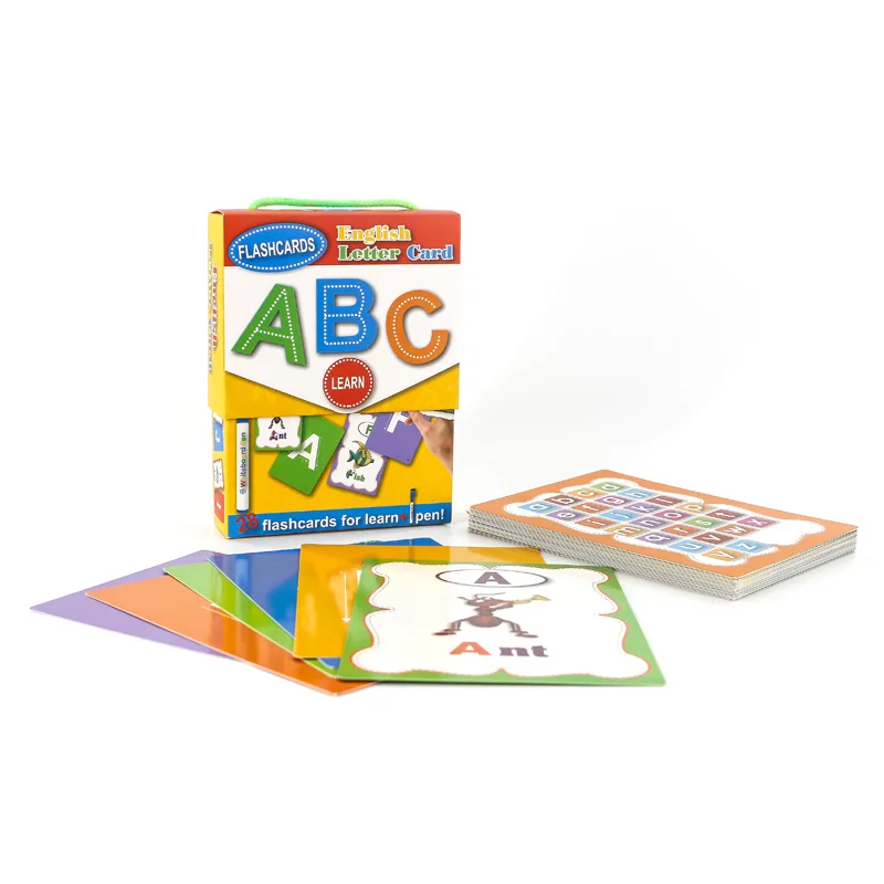 Custom learning  kids flash cards custom abc box english printing educational for baby study