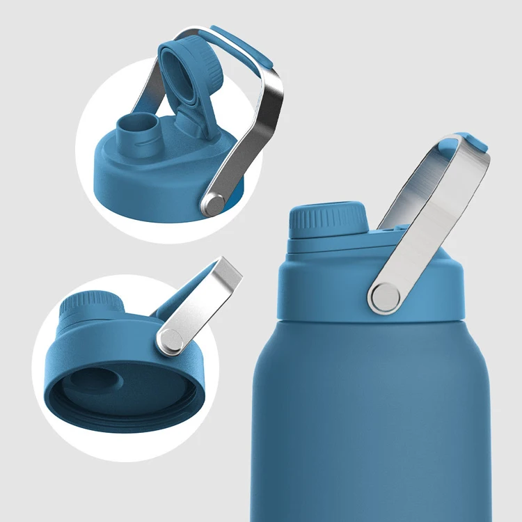 Large Capacity Stainless Steel 64oz Water Jug Half Gallon Insulated Thermos Gym Sport Water Bottles with Metal Handle