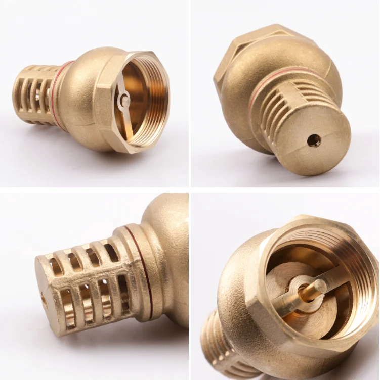 Brass foot valve  metal spring vertical check valve with  filter