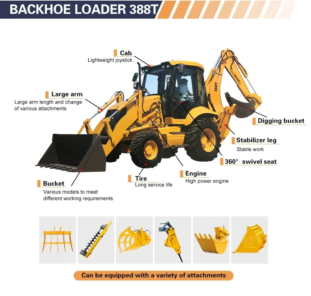 Free Shipping EPA High Quality Backhoe Loader Famous Design Backhoe Excavator Loader Back Hoe Loader For Sale