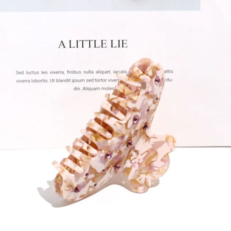 china factory direct hair claw clip rhinestone high quality acetate glitter hair claw crystal manufacturer custom hair clam jaw