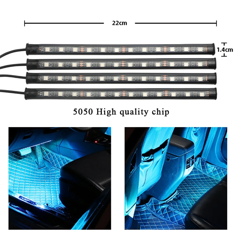 Remote RGB Neon Strip Decorative Lamp USB Lighting Decor Car LED Ambience Projector Atmosphere Lights Ambient Interior Car Light