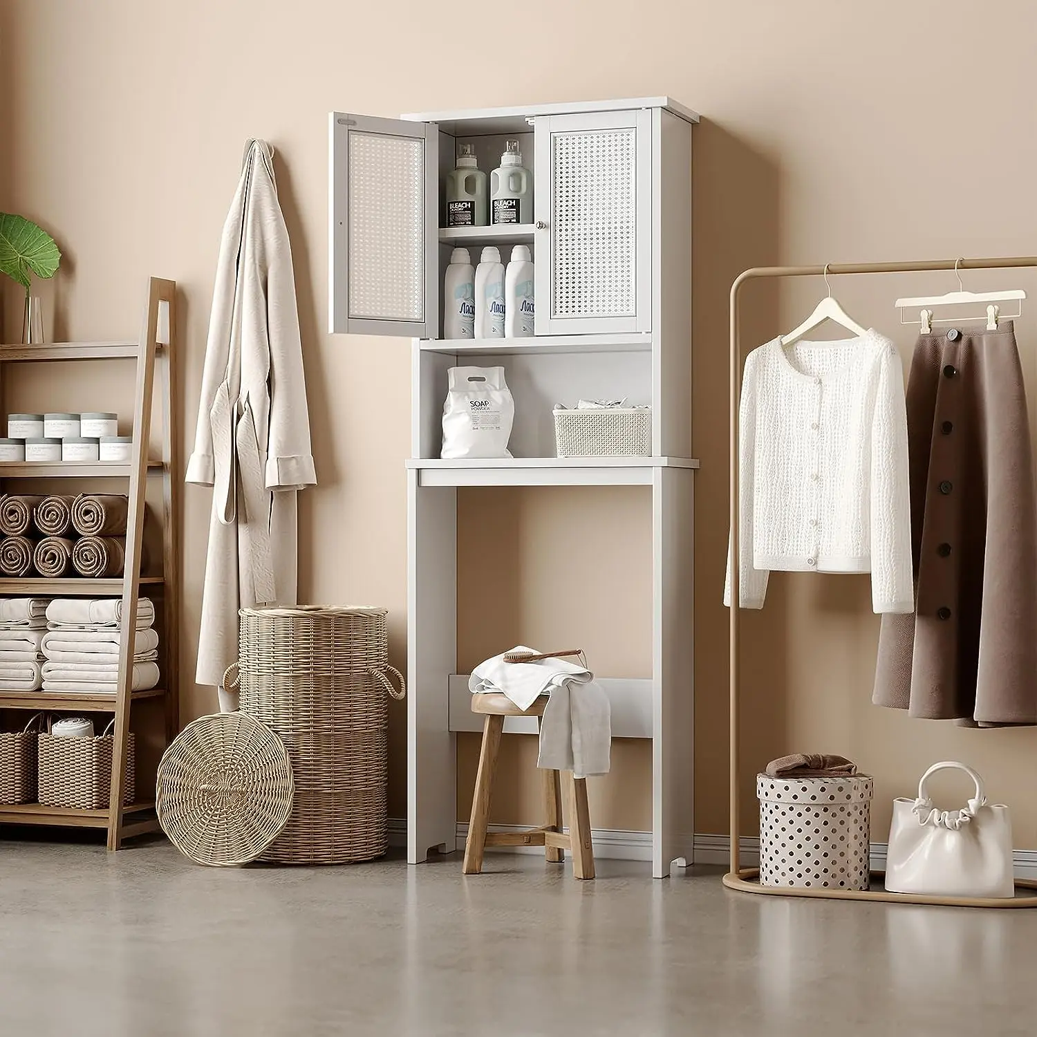 Bathroom toilet locker Adjustable shelf Toilet toilet rack