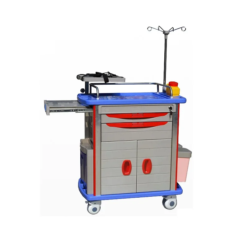 medical emergency trolley cart with drawers