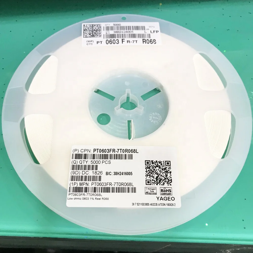 Thick Film 0603 1% 0.068R 1/3W High POWER Chip Resistor  PT Series SMD  low tcr 300ppm PT0603FR-7T0R068L