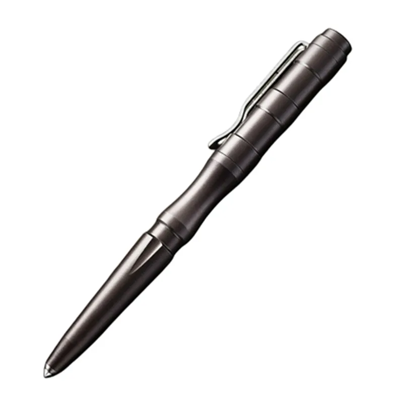 The Brown color Aluminium  tactical pen with pocket  clip and glass breaker