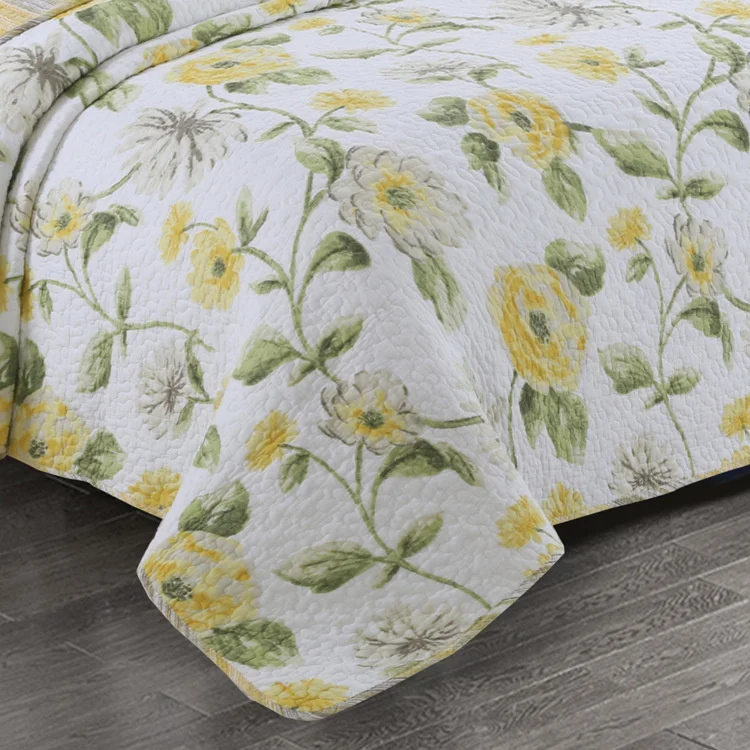European Style Floral Pattern 100% Cotton Bedspread 230*250 CM Double Quilt Bedspread Bedding Coverlet