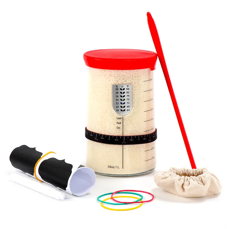 35OZ Wide Mouth Sourdough Starter Jar Kit Sour Dough Starter Container Kit Use for Sourdough Bread Baking
