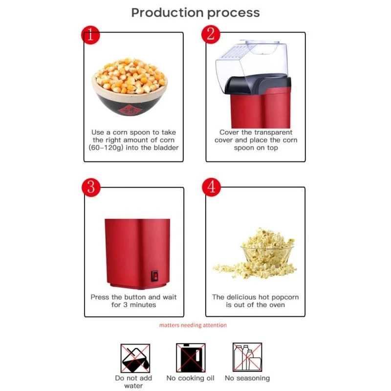 Mini Popcorn Makers Household Automatic Popcorn Machine Household Appliances Kitchen Appliances Children Gifts 110V-220V