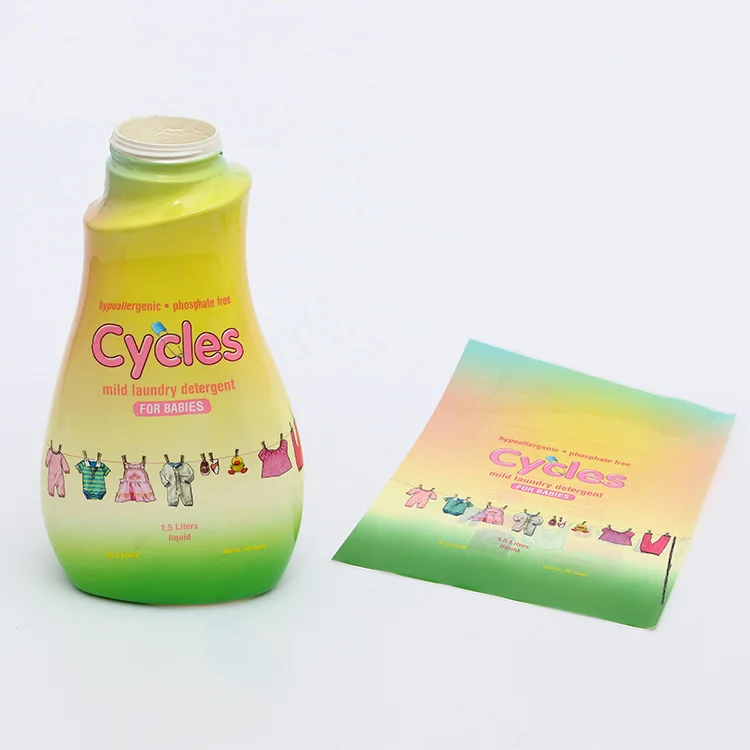 Glossy Custom Logo Bottle Heat Shrinkable Wrap Packaging Plastic PET PVC Shrink Sleeve Labels for Apple Juice Bottle Jar Can