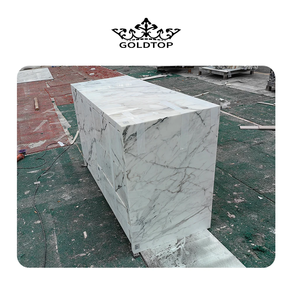GOLDTOP OEM/ODM Marmore Wholesale Glossy Calacatta Paonazzo Marble Slabs for Floor Tiles and Kitchen Countertops