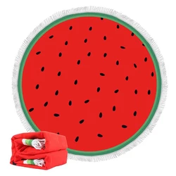 Bindi Microfiber Sand Free Circle Watermelon Outdoor Picnic Blanket & Beach Mat