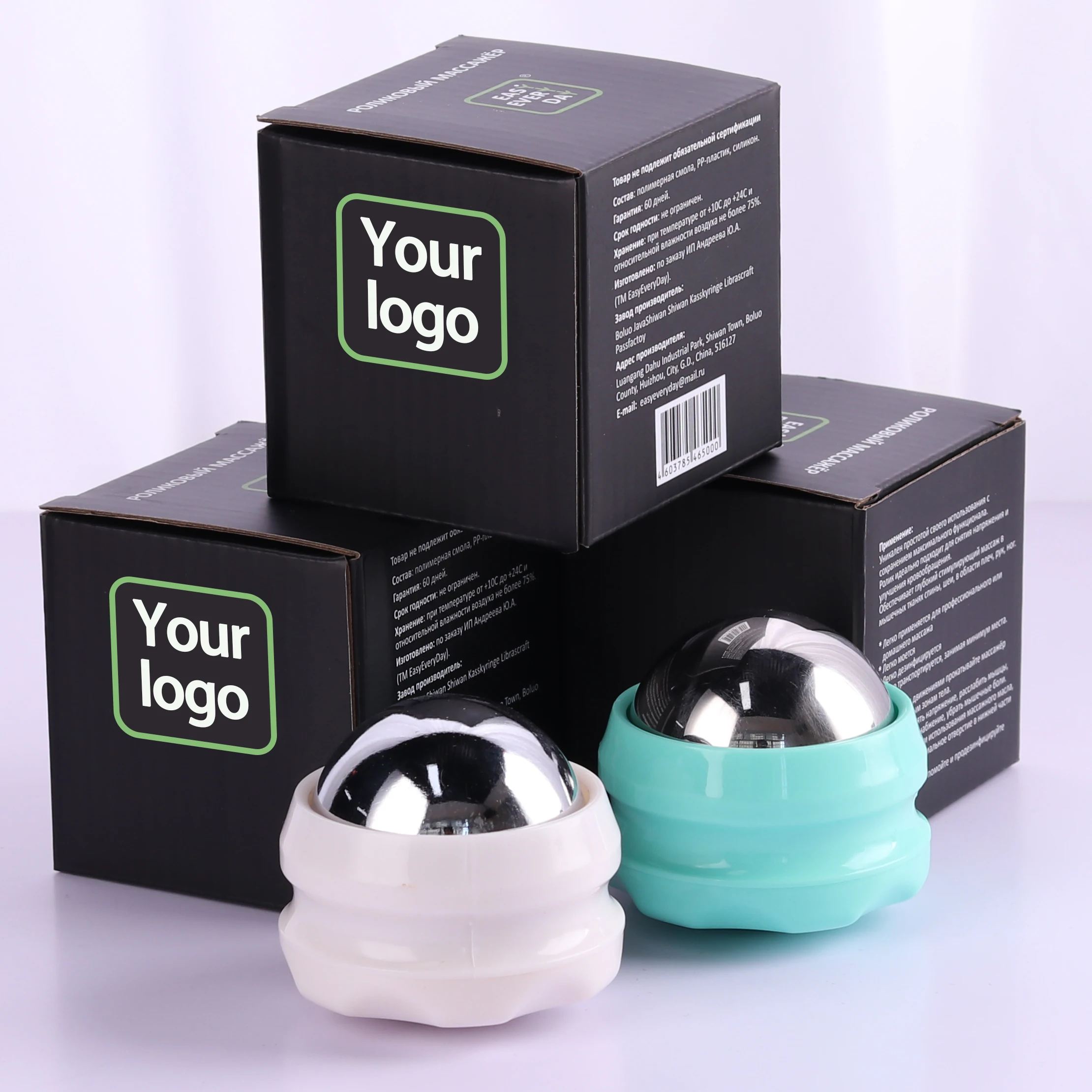 custom rolling therapy foot 54mm hot cold stainless steel massage ball