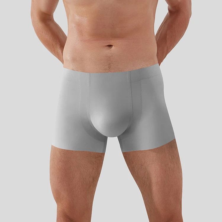Mens Underwear seamless Boxer Briefs Stretch Ice Silk Custom Designs Logo sports Underwear For Men