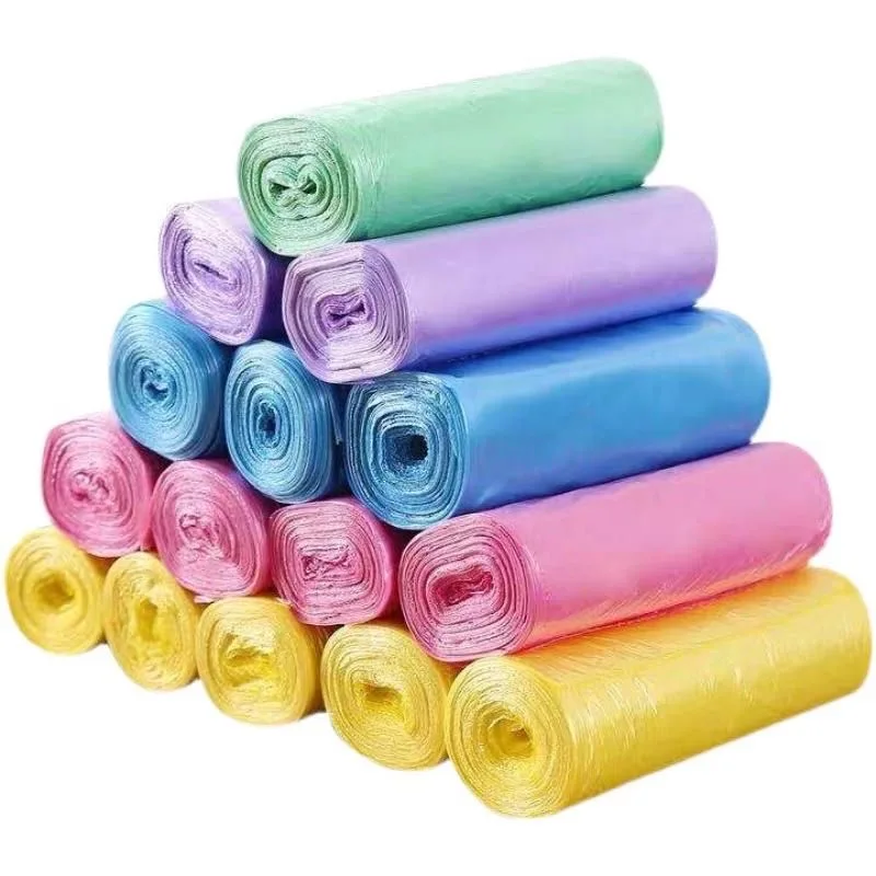 Stock Custom Colorful Plastic Disposable Trash Bag on Roll Bio Degradable Garbage Rubbish Bag organic trash bags recyclable