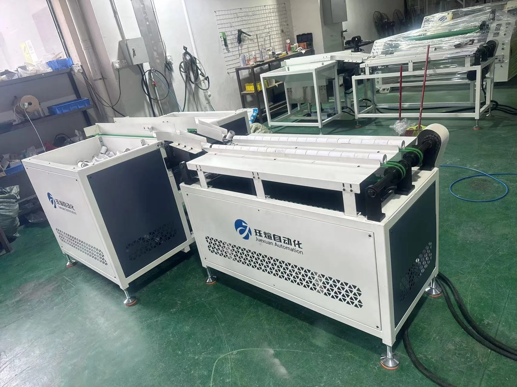 PVC Film Automatic Slitting Machine lldpe film stretch film slitter+ automatic piping machine