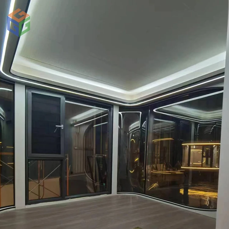 smart windproof hotel building Luxury beach villa manufacture mobile prefab space capsule house for sale