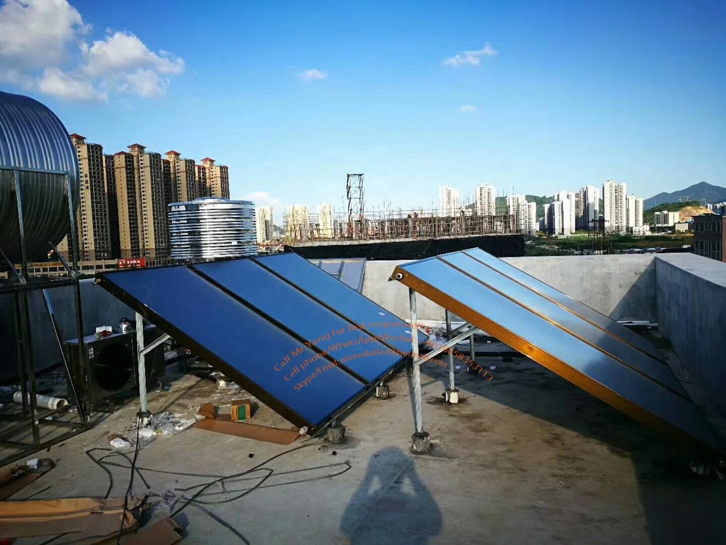 2 Sq.m  3 Sq.m  Titanium Blue Coated Flat Plate Solar Thermal Panel copper pipe Solar Collector