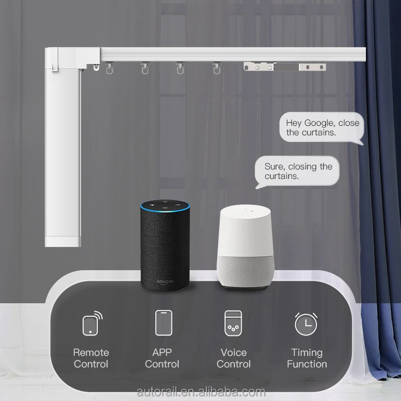 House automation system 433MHZ automatic electric curtain rail for smart home curtains