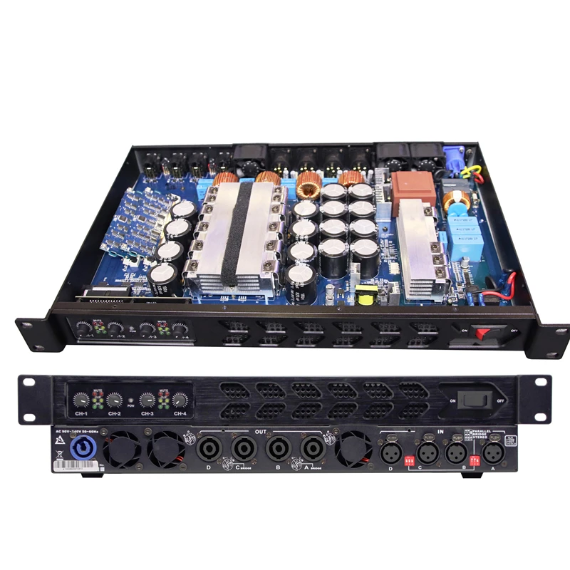 professional 1u digital amplifier board 4 Channel PA Switching 1000watt*4 Audio Power Amplifier