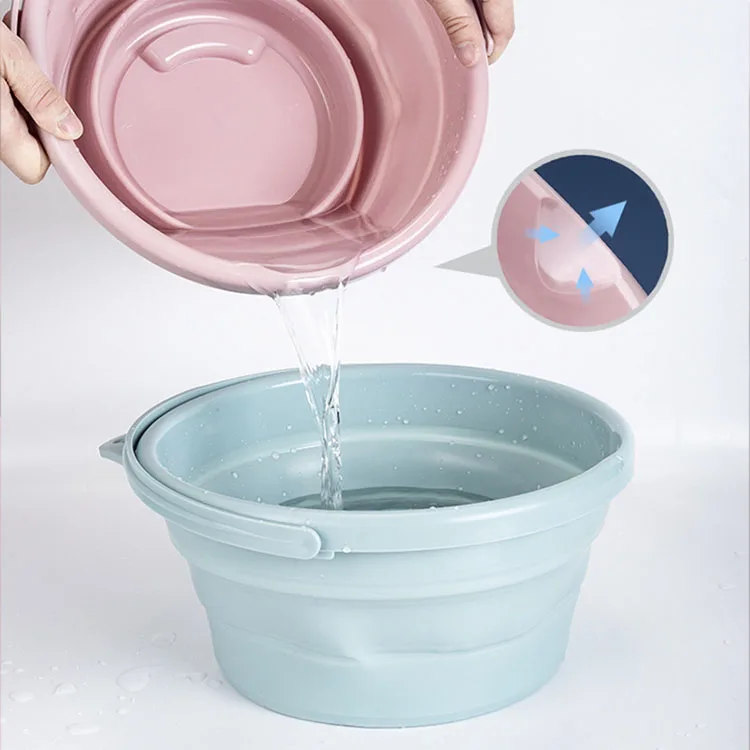 Hot Sale Reusable Folding Water Bucket 5l 10l Portable Silicone Folding Water Washing Bucket Plastic Collapsible Bucket