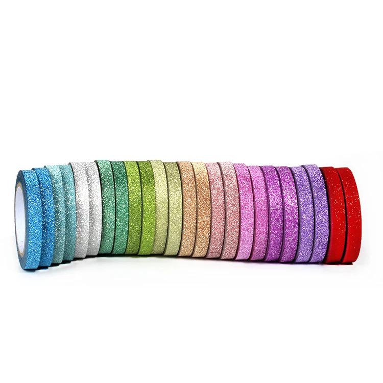Multi Colored 5mm Glitter Washi Tape Set Masking Tape for DIY Crafts Scrapbooking Designs