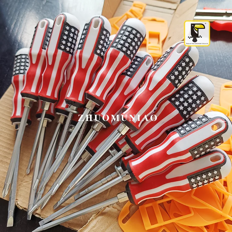 American Flag Hand Manual Screwdriver Repair Tools USA Phillips Adjustable Magnetic Screwdriver