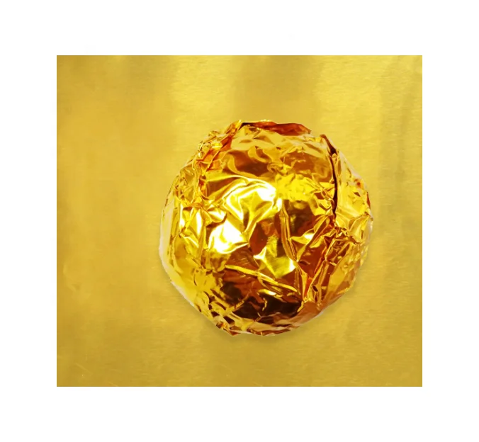 Recyclable Gold-Colored Aluminum Foil Roll Food Grade Candy Wrapper Printed and Coated Soft Packaging