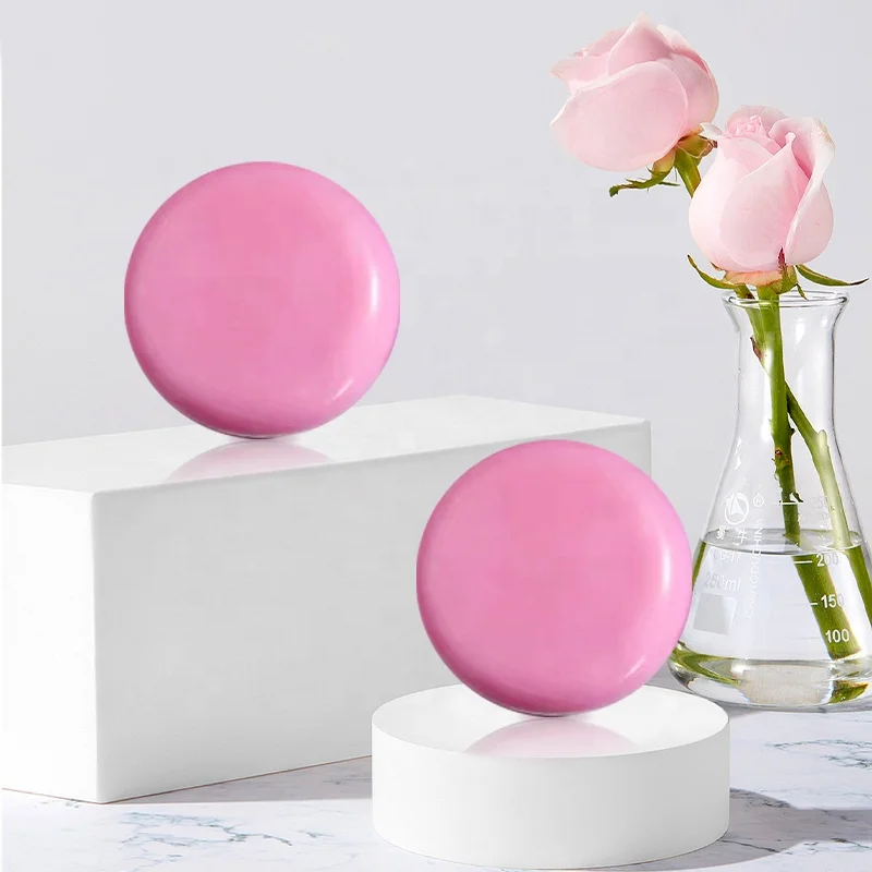 Customized OEM Facial Cleanser Pink Lovely Whitening Bleaching Organic 100% Pure Olive Glycerin Rose Essential Oil Handmade Soap