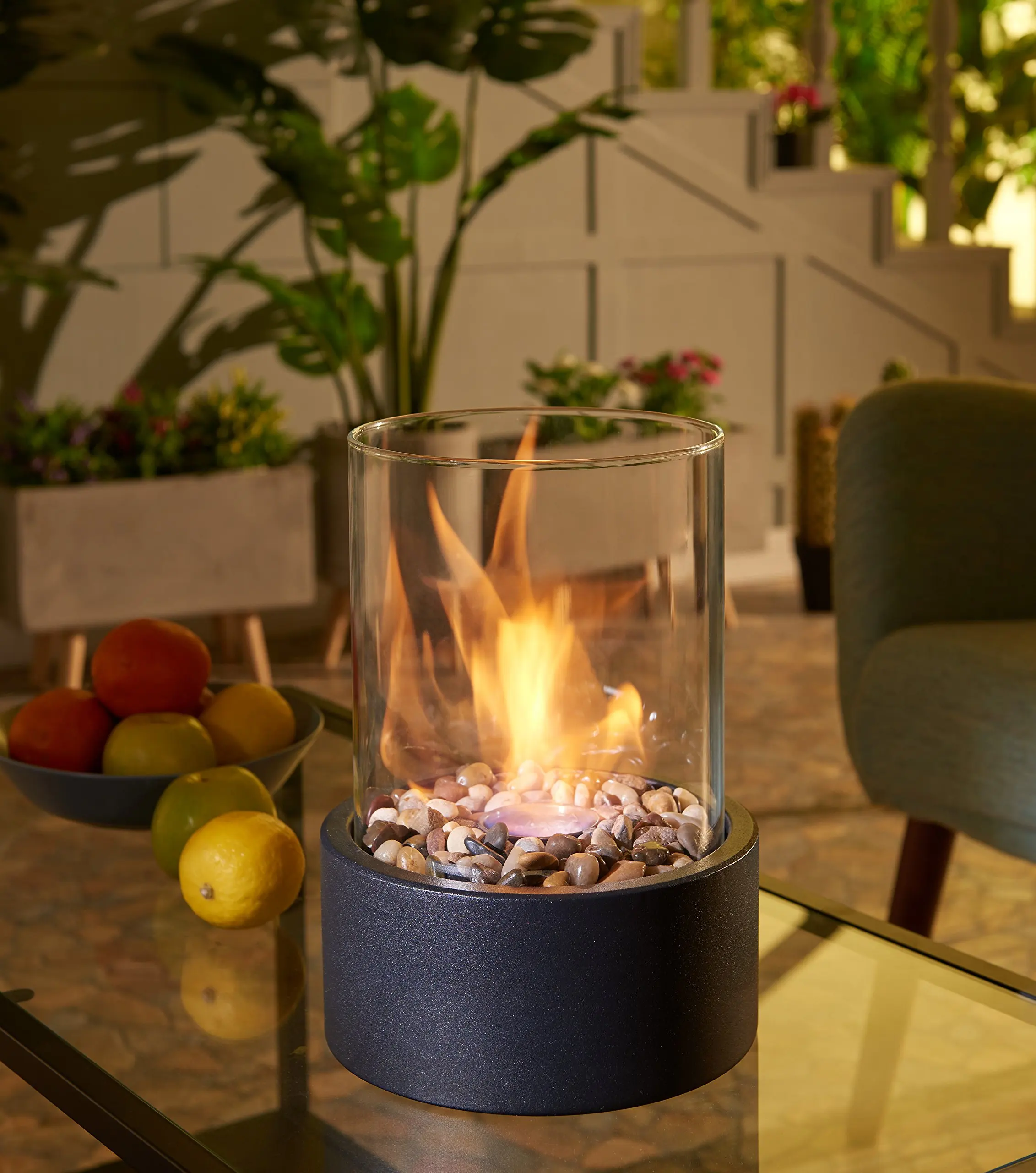 Factory Supply Fire Pit Bio Ethanol Fireplace Round Glass Fireplace Mini Portable Fireplace