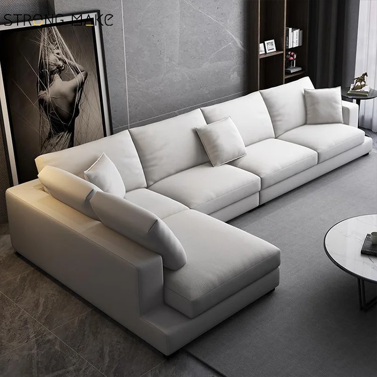 Nordic Modern Luxury White Wohnzimmer Sofas Home Furniture Corner L Shaped Sectional Couches Chaise Lounge Sofa For Living Room
