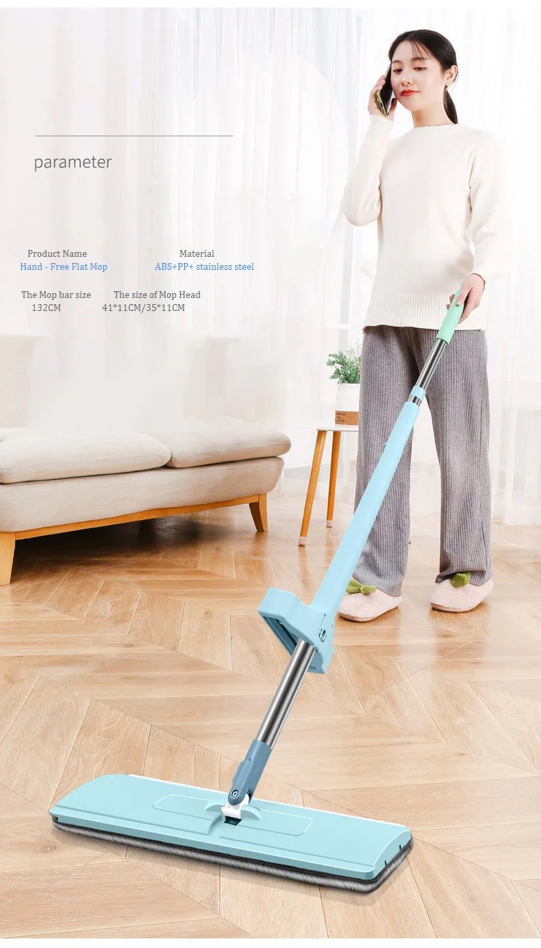 Lazy Mop Folding Large Size Wet and Dry Cleaning Spins Long Multi-function style Hand-Free