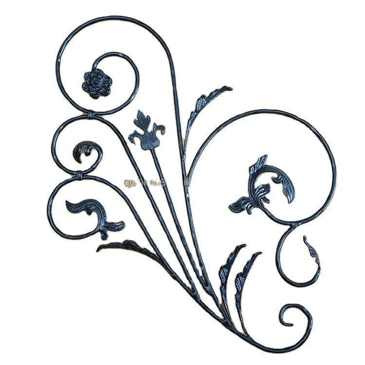 Sandblasting gate decorative rosettes  wrought iron rosettes balcony grill flower panels wholesales
