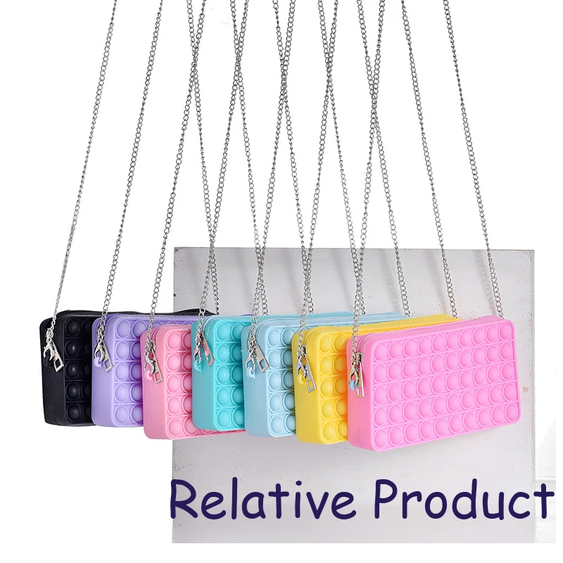 sensory silicon push pop pencil case for fidget bubble school bag