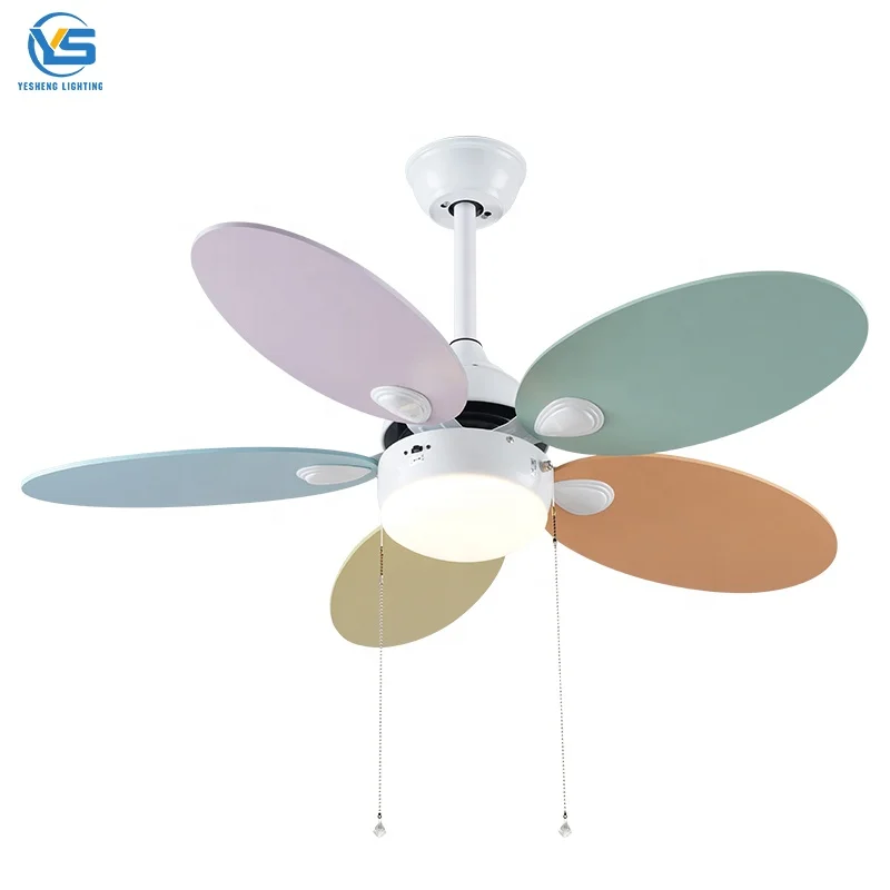 LED ceiling fans Indoor vintage solid wooden fan nordic winding machine remote ceiling fan with light