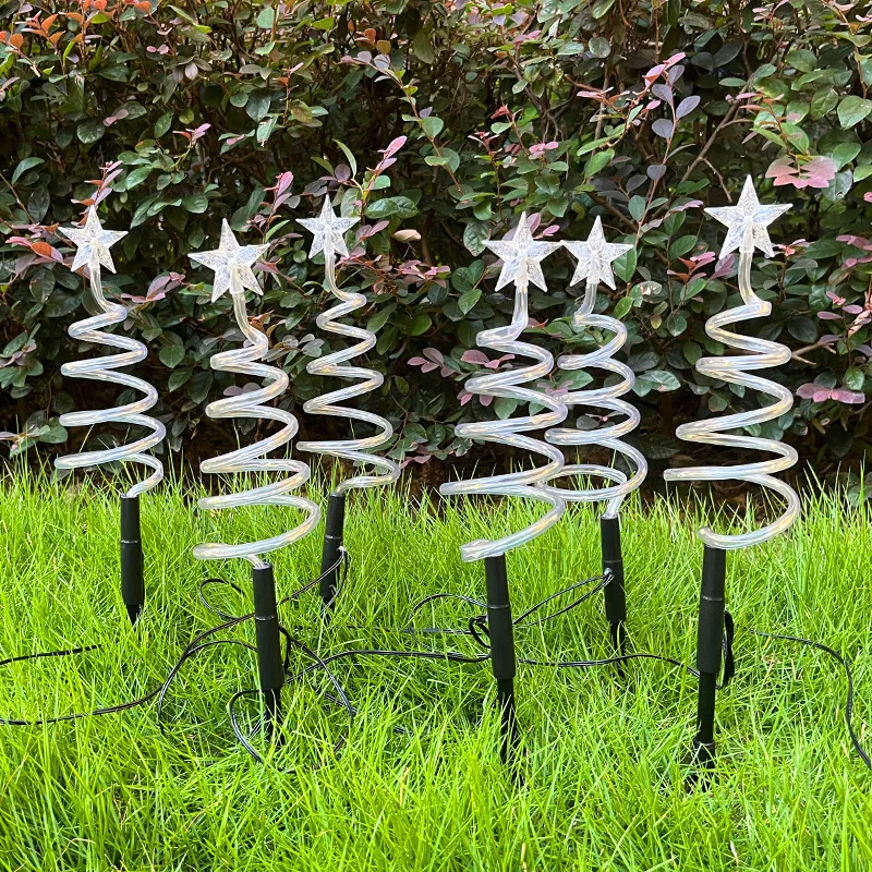 Hot sale LED Solar christmas light Garden Lights Folded Christmas tree Lamp Lantern Xmas Decorations outdoor Holiday lighting