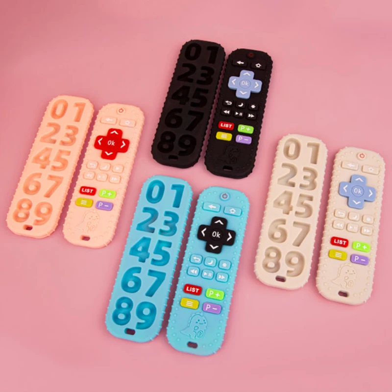 Wholesale Food Grade Organic Remote Control Baby Soft Chew Toys Bpa Free Silicone Remote Teether For Babies