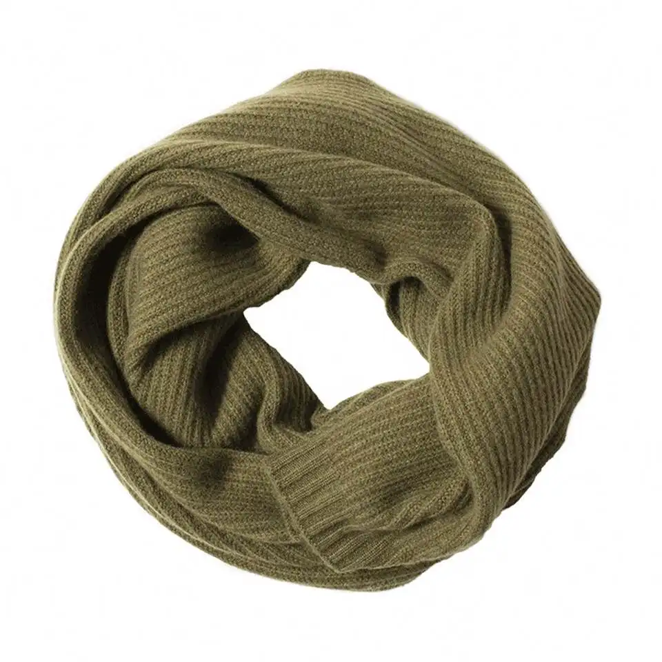 Guoou popular custom knit shawl thickened 100% cashmere rib knit unisex scarf