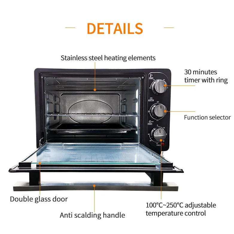 Transparent  Tempered Glass Window Design Household Commercial Electric Oven Restaurant Oven for Baking