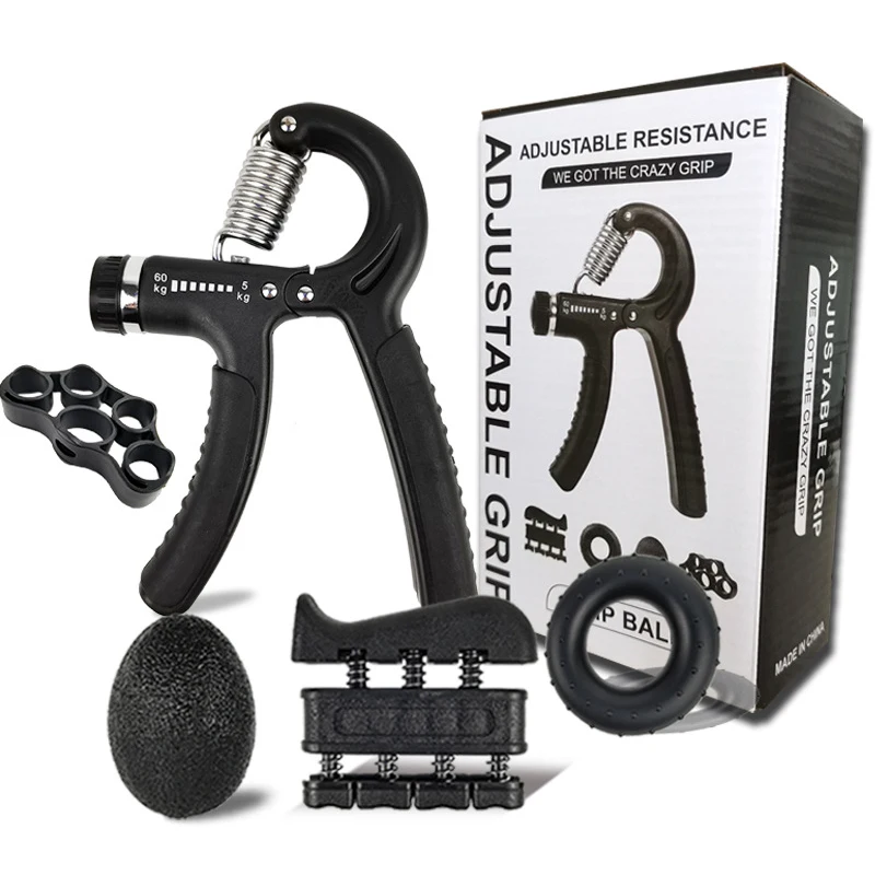 Hand Grip Strengthener Workout Kit With Resistance Hand Gripper Finger Exerciser Finger Stretcher Grip Ring & Ball