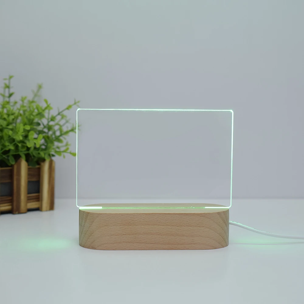 
 Светодиодный ночник «сделай сам», ночник из Букового дерева с RGB подсветкой, с овальной деревянной 3D основой, Акриловая вывеска с переключателем регулировки яркости  