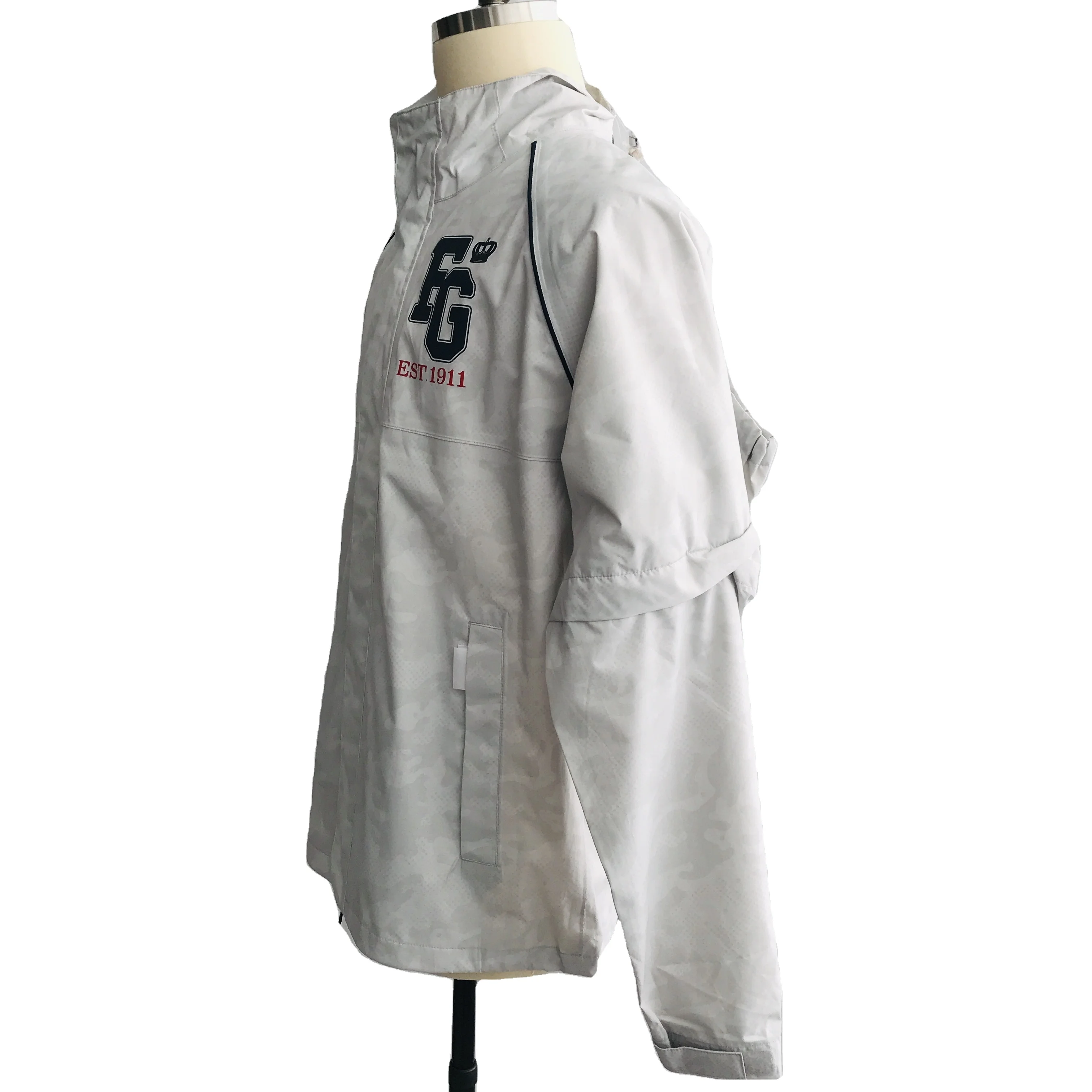 Хорошая репутация, белая камуфляжная Униформа на молнии с капюшоном и полумесяцем