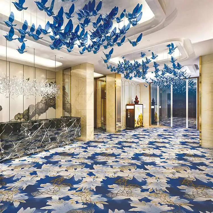 Индивидуальный высококачественный толстый 5-звездочный гостиничный ковер роскошный от стены до Аксминстер для гостевой комнаты лобби